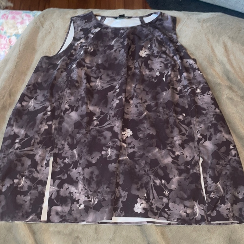 EUC Athleta 1X tank - black, white, grey floral